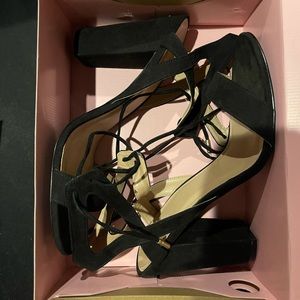 Black lace up heels